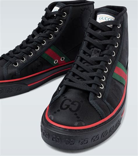 gucci burnished leather high top sneakers|gucci off the grid sneakers.